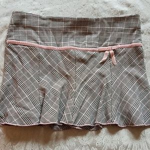 Sweet herringbone plaid mini skirt